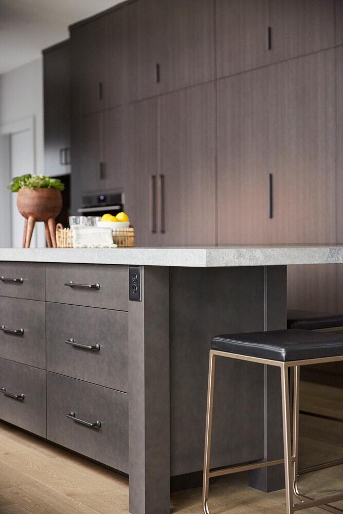 Stylish kitchen island with sleek dark cabinetry, MA Peterson, Twin Cities