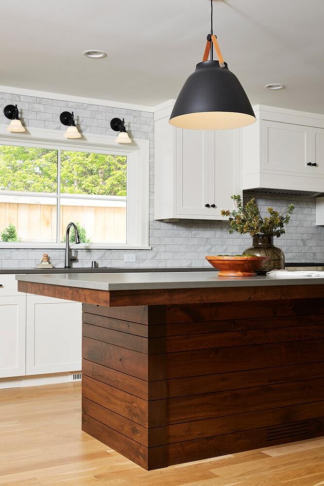 MA Peterson kitchen remodel in Twin Cities with a focus on a wooden island design