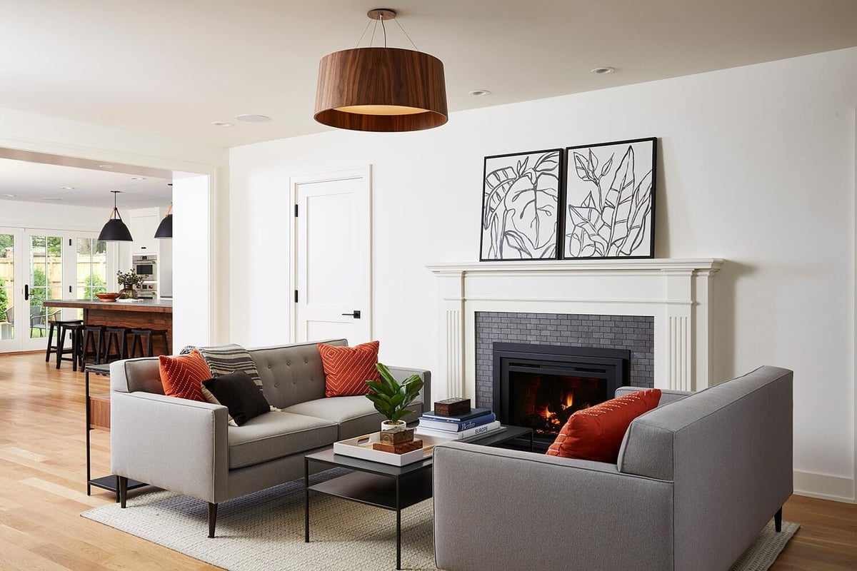 Twin Cities home remodel by MA Peterson showcasing a sleek staircase and entryway design