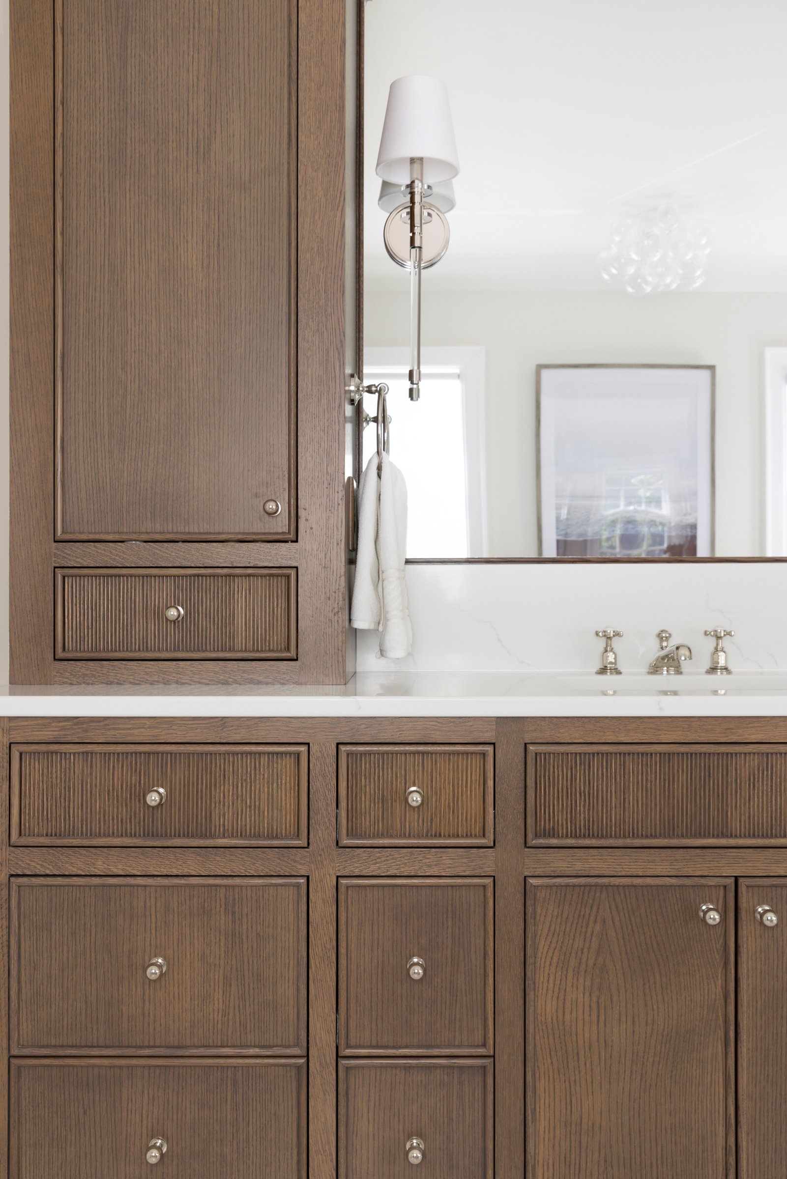 Minneapolis primary bedroom renovation with built-in storage and elevated design details.